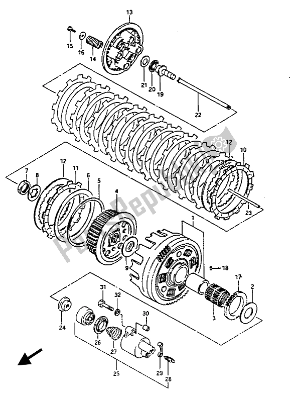 Tutte le parti per il Frizione del Suzuki GV 1400 Gdgc 1987