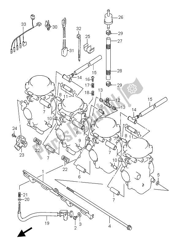 Alle onderdelen voor de Carburateur Fittingen van de Suzuki GSX 600F 2006