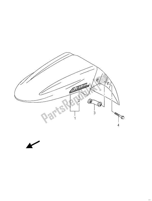 All parts for the Front Fender (gsf650a) of the Suzuki GSF 650 Sasa Bandit 2011
