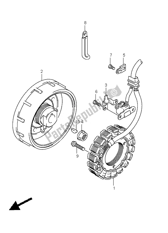 Tutte le parti per il Magnete del Suzuki LT A 400 Kingquad 4X2 2010