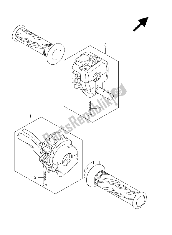 All parts for the Handle Switch of the Suzuki GSX R 1000 2009