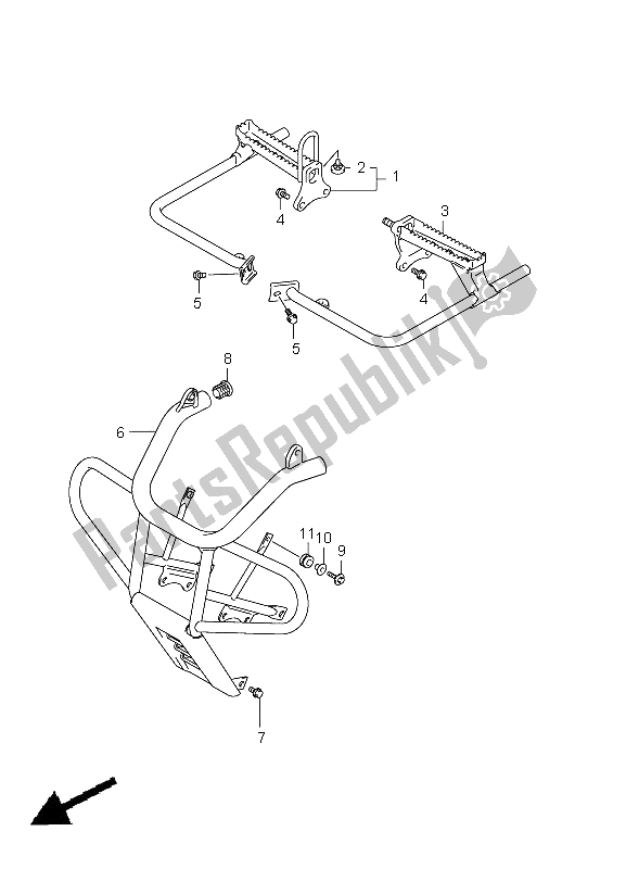 All parts for the Footrest (lt-f250 E24) of the Suzuki LT F 250 Ozark 2012