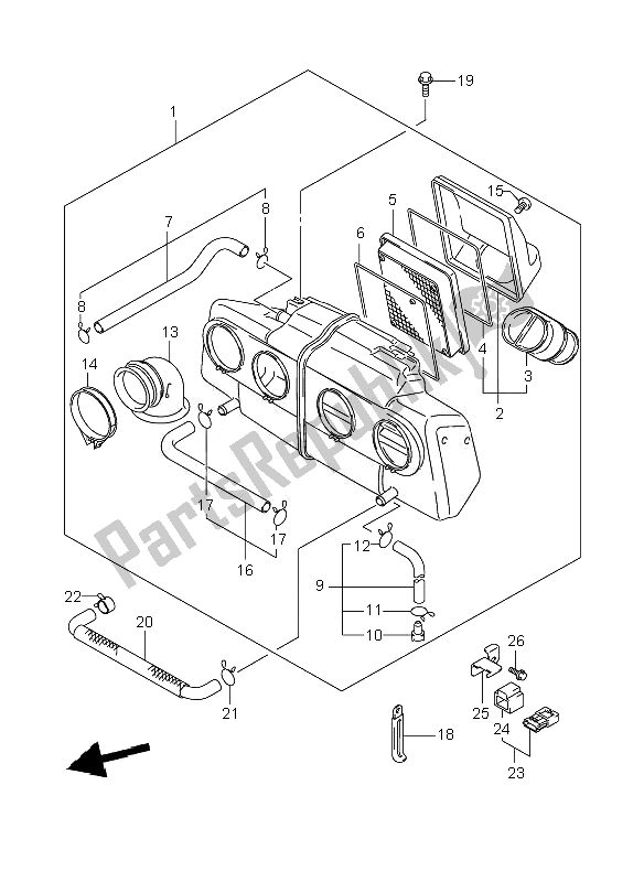 Tutte le parti per il Filtro Dell'aria del Suzuki GSF 650 Nsnasa Bandit 2007