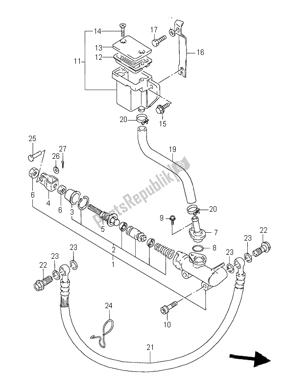 Toutes les pièces pour le Maître-cylindre Arrière du Suzuki GSX 600F 1996