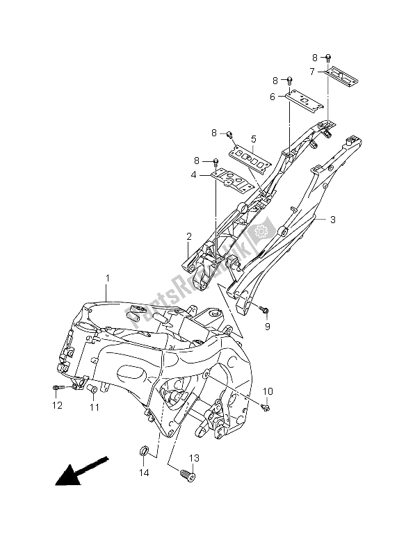 Toutes les pièces pour le Cadre du Suzuki GSX R 750 2008