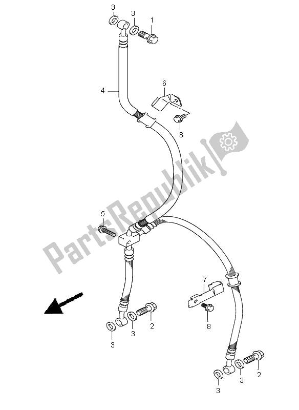 All parts for the Front Brake Hose of the Suzuki SV 650 NS 2004