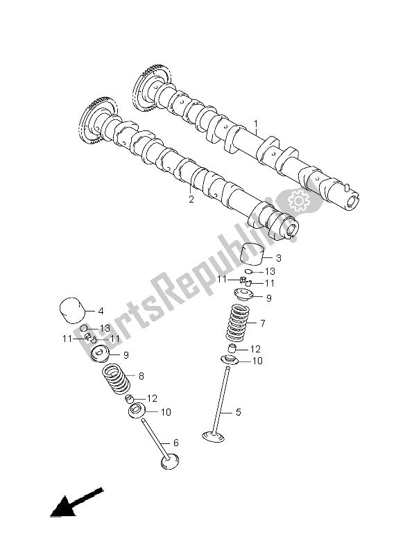 Tutte le parti per il Albero A Camme E Valvola del Suzuki GSX R 1000 2005