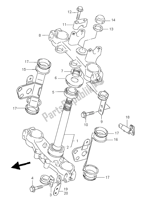 Wszystkie części do Mostek Kierownicy Suzuki DR 350 SE 1998