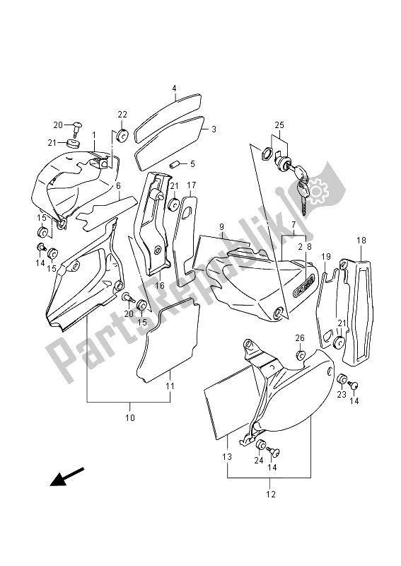 Tutte le parti per il Copertura Del Telaio del Suzuki VZ 800 Intruder 2014