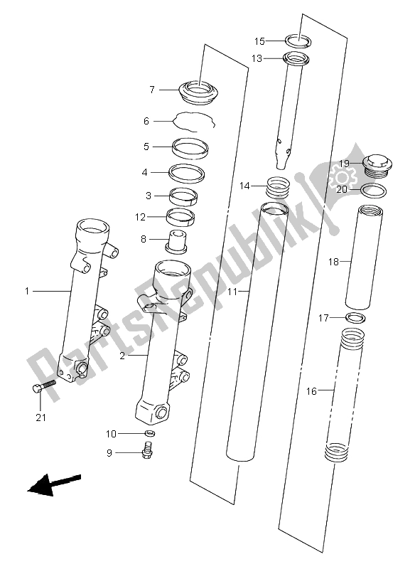 All parts for the Front Fork Damper of the Suzuki SV 650 NS 1999