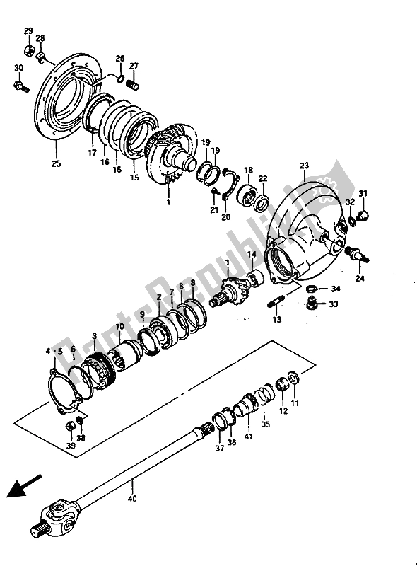 Toutes les pièces pour le Arbre D'hélice Et Pignon D'entraînement Final du Suzuki GV 1400 Gdgc 1987