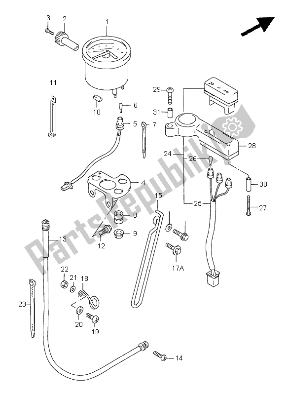 All parts for the Speedometer of the Suzuki DR 650 SE 2000