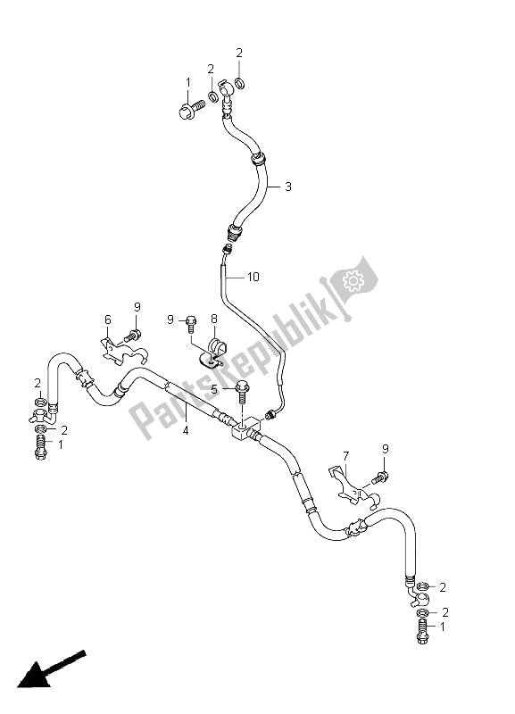 All parts for the Front Brake Hose of the Suzuki LT A 400Z Kingquad ASI 4X4 2012