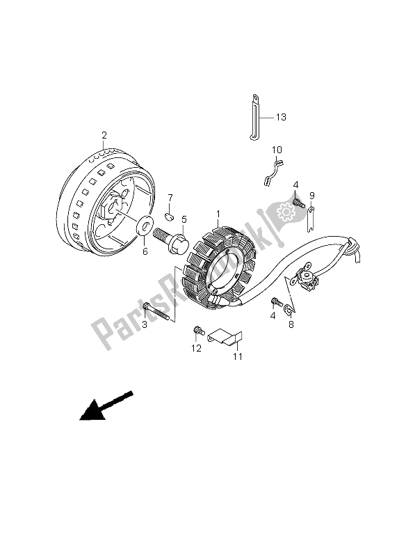 All parts for the Magneto of the Suzuki VZ 800 Marauder 2005