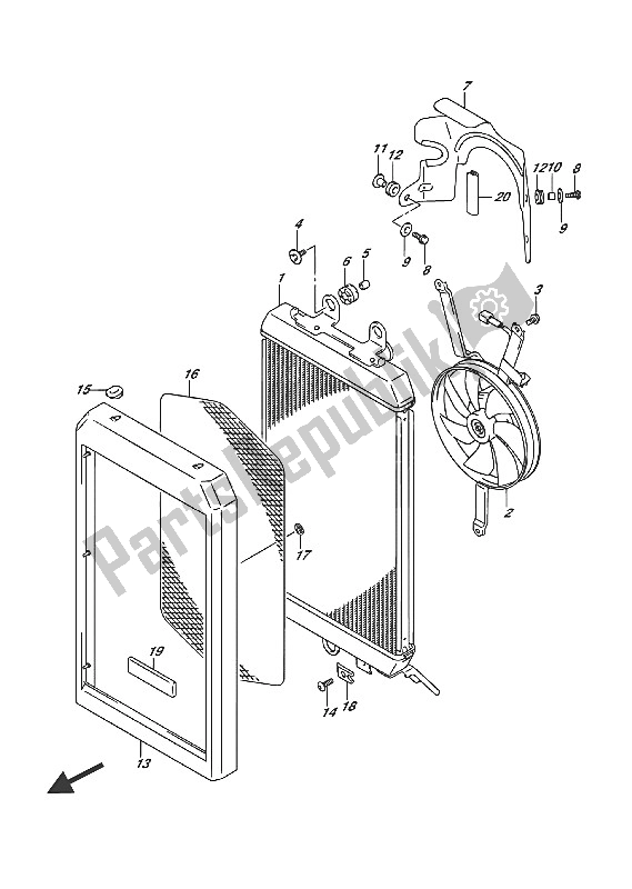 Todas las partes para Radiador de Suzuki VL 1500T Intruder 2016