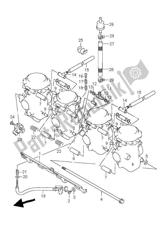 Tutte le parti per il Raccordi Carburatore del Suzuki GSX 750F 1998