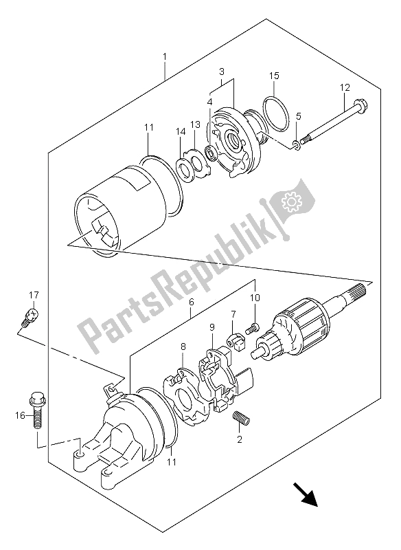 Tutte le parti per il Motore Di Avviamento del Suzuki GSX 600F 2006