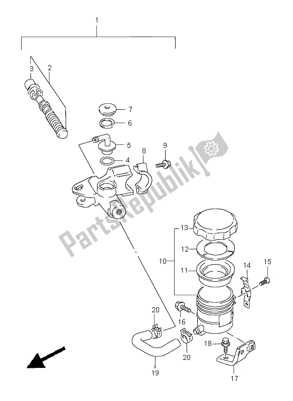 Toutes les pièces pour le Maître-cylindre Avant du Suzuki GSX R 600 1998