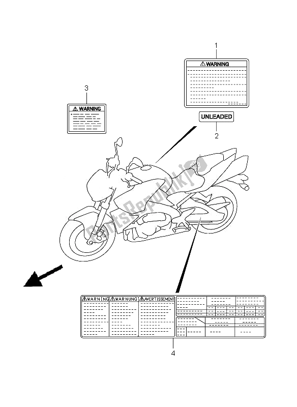 Alle onderdelen voor de Etiket van de Suzuki GSX 1300 BKA B King 2010