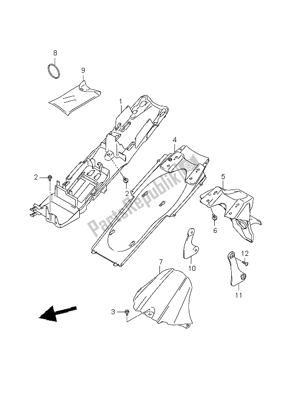 Todas las partes para Guardabarros Trasero de Suzuki GSX R 1000 2008