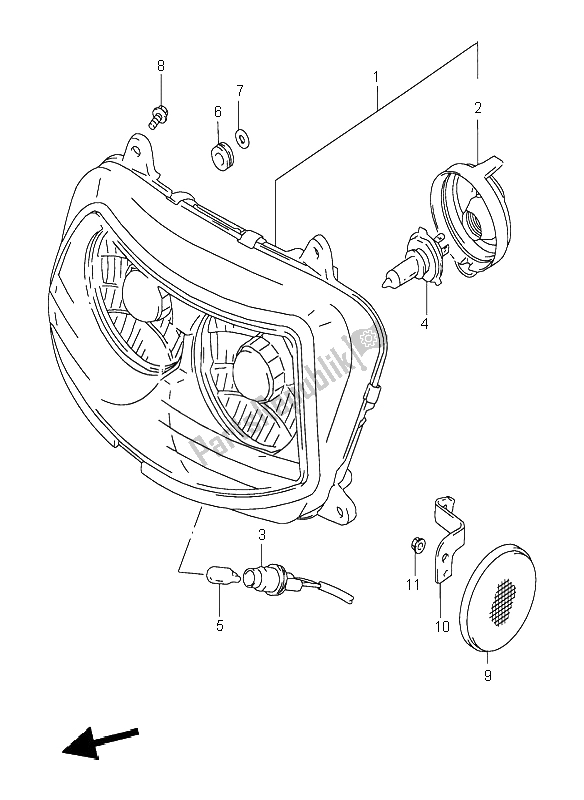 Tutte le parti per il Faro del Suzuki GSX R 1100W 1997