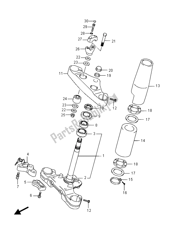 Tutte le parti per il Gambo Dello Sterzo del Suzuki VL 1500 BT Intruder 2015