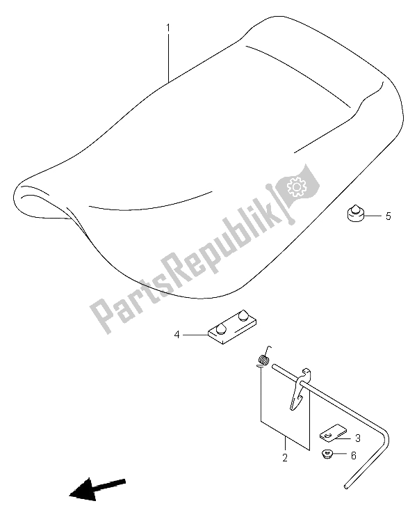 All parts for the Seat of the Suzuki LT A 400 Eiger 4X2 2004