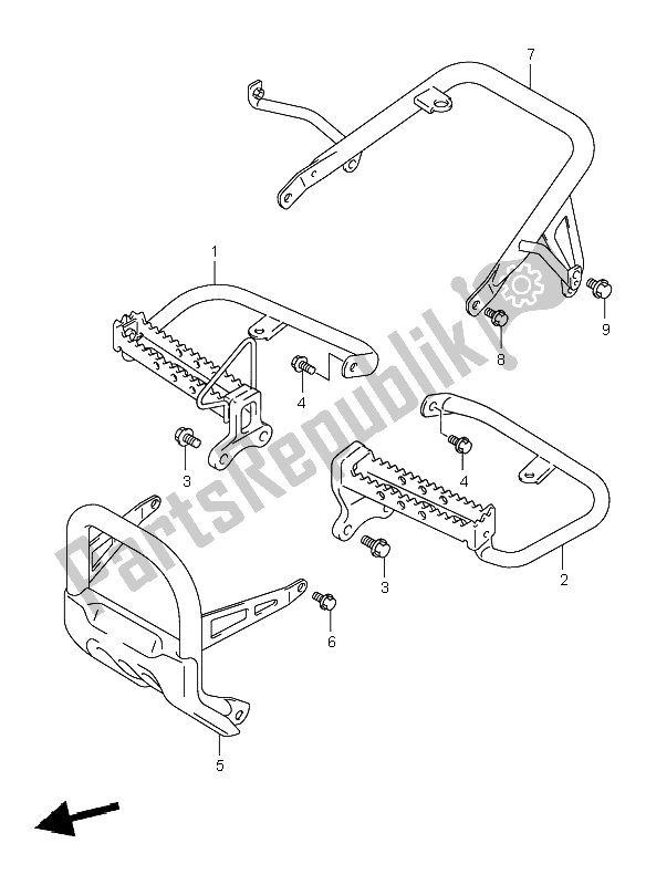 Alle onderdelen voor de Voetensteun van de Suzuki LT Z 250 Quadsport 2006