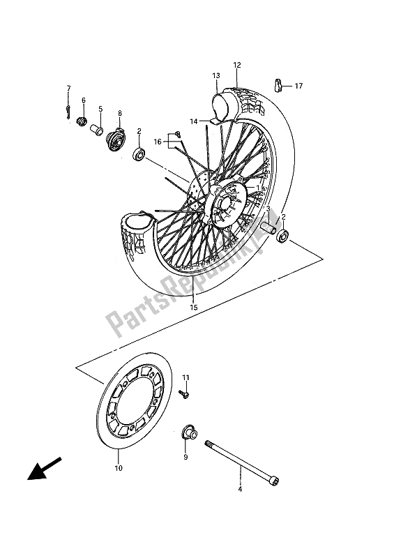 Tutte le parti per il Ruota Anteriore del Suzuki VS 750 GL Intruder 1985