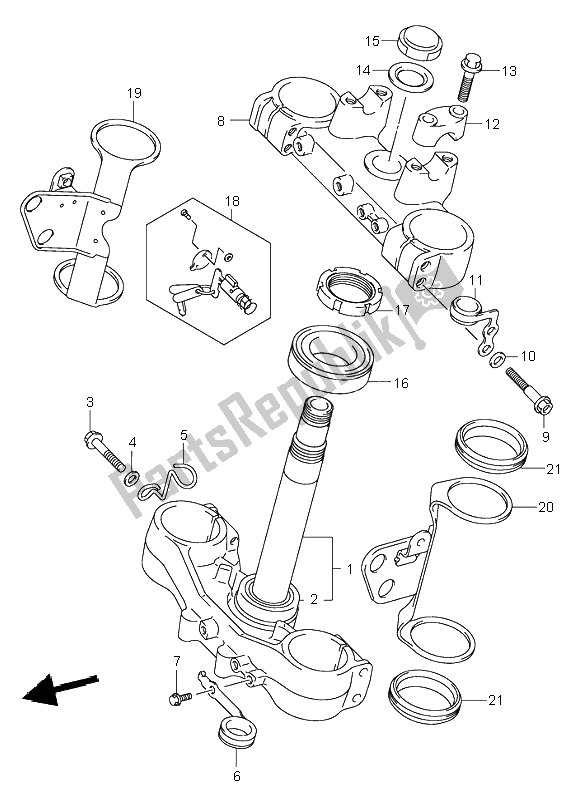 Tutte le parti per il Staffa Forcella Anteriore del Suzuki DR Z 400S 2002