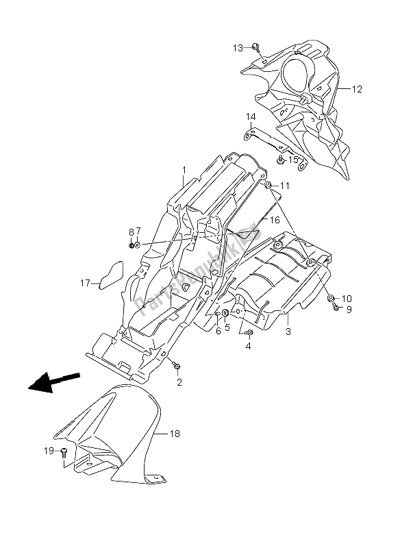 Toutes les pièces pour le Garde-boue Arrière du Suzuki GSR 600 2006