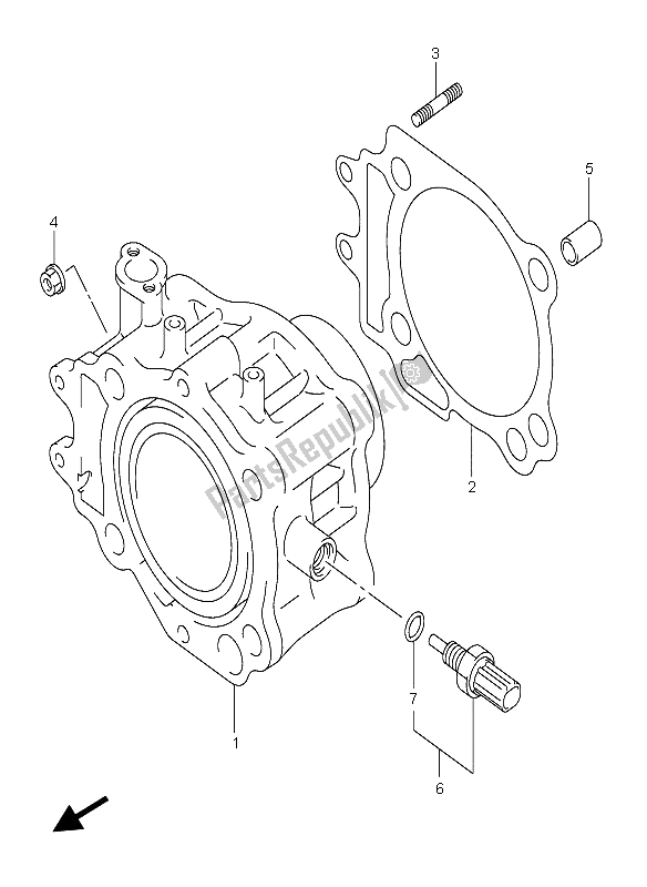 All parts for the Cylinder of the Suzuki Burgman AN 400S 2005