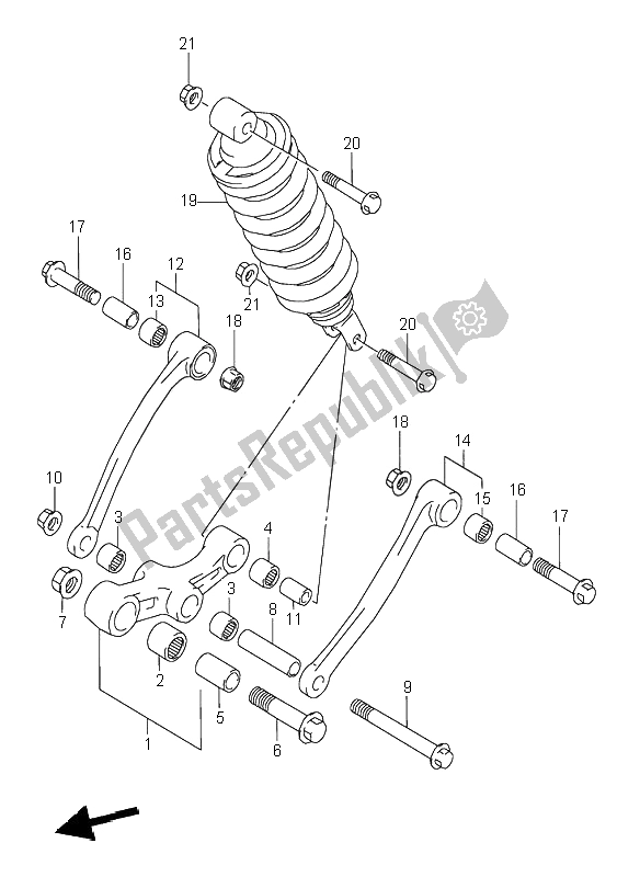 Tutte le parti per il Leva Del Cuscino Posteriore del Suzuki GSX 600F 1996