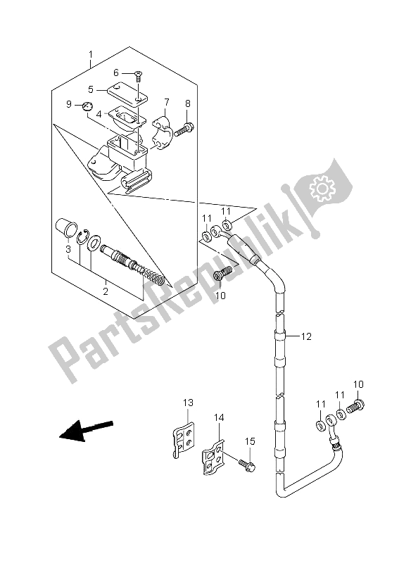 All parts for the Front Master Cylinder of the Suzuki RM 125 2008