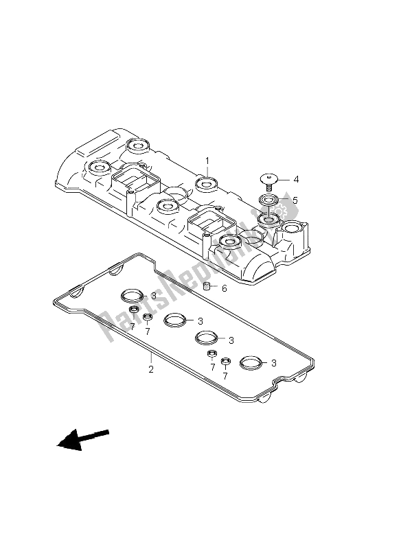 Todas las partes para Cubierta De Tapa De Cilindro de Suzuki GSX R 1000 2001