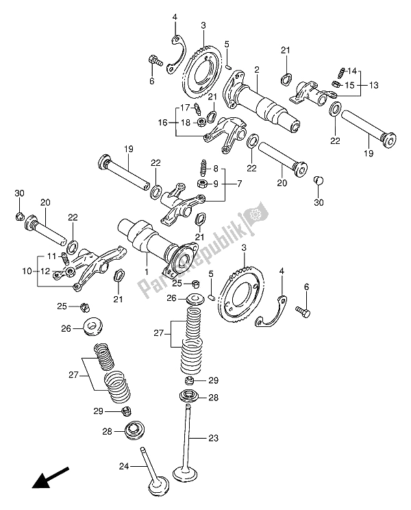 All parts for the Camshaft & Valve of the Suzuki VX 800U 1991