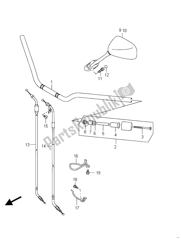 Tutte le parti per il Manubrio (gsf650sua) del Suzuki GSF 650 Sasa Bandit 2011