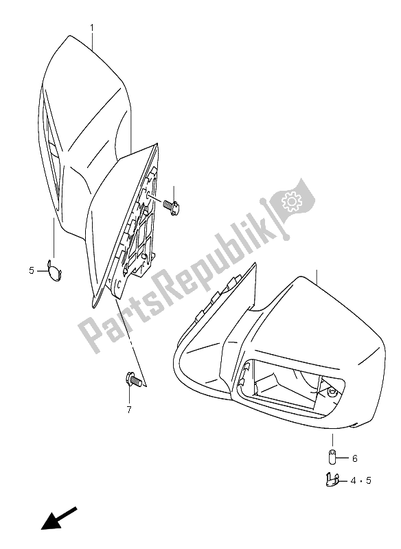 Toutes les pièces pour le Miroir (an650) du Suzuki AN 650A Burgman Executive 2005