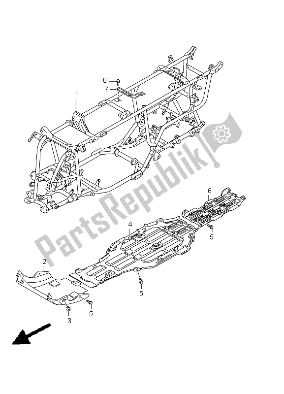 All parts for the Frame of the Suzuki LT A 750 XZ Kingquad AXI 4X4 2012