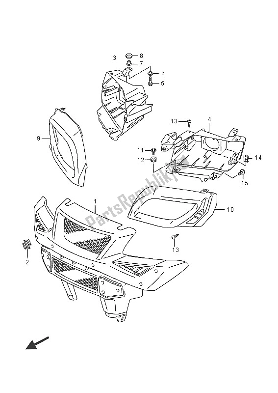 Tutte le parti per il Griglia Frontale del Suzuki LT A 750 XZ Kingquad AXI 4X4 2016