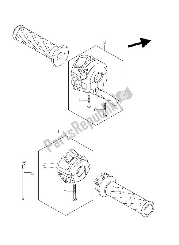 All parts for the Handle Switch of the Suzuki DL 650A V Strom 2011