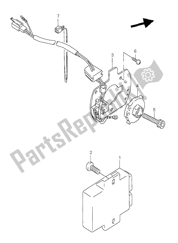 All parts for the Signal Generator of the Suzuki GSX 600F 1996