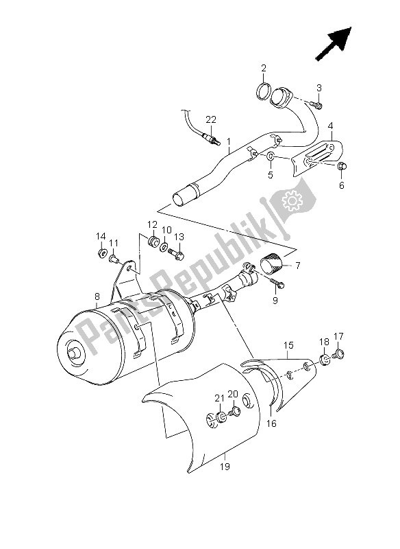 All parts for the Muffler of the Suzuki RV 125 Vanvan 2008