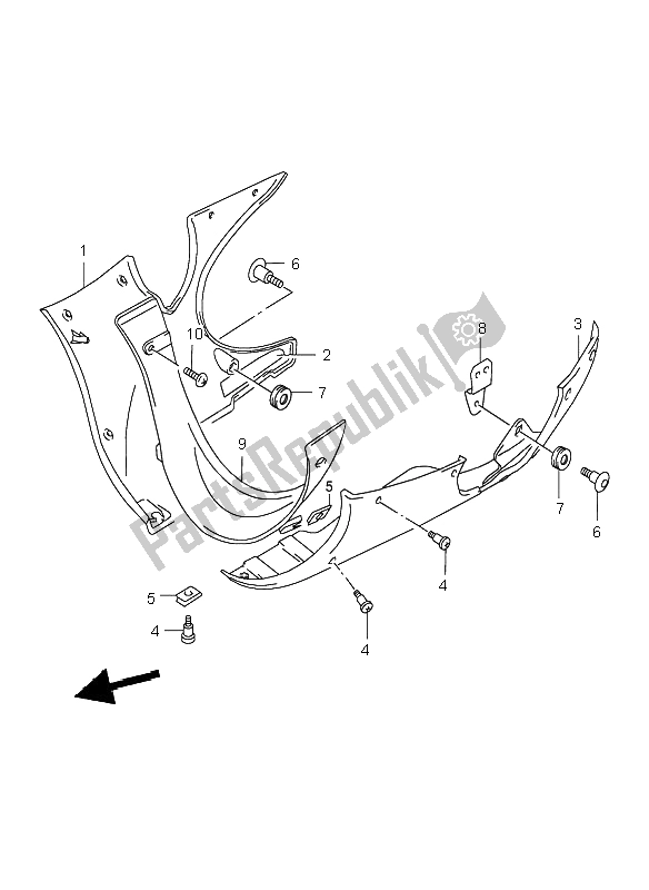 Alle onderdelen voor de Onder Motorkap van de Suzuki GSX 600F 1998