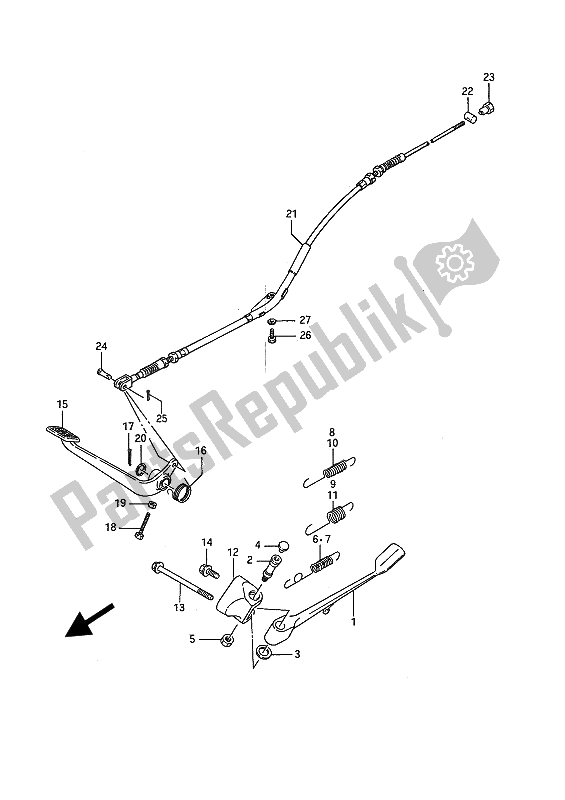 Todas las partes para Soporte Y Freno Trasero de Suzuki LS 650P Savage 1990