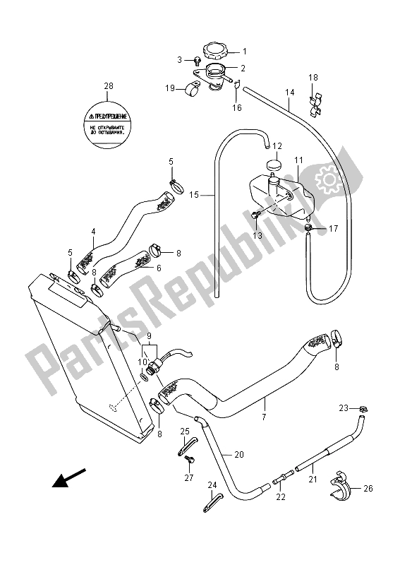 All parts for the Radiator Hose (e19) of the Suzuki VL 800 Intruder 2015