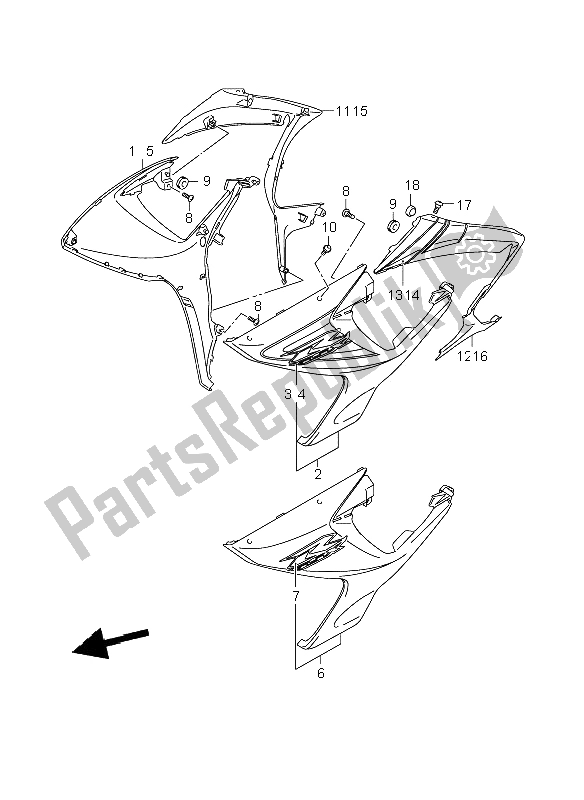 Alle onderdelen voor de Zijbekleding van de Suzuki GSX R 750 2006