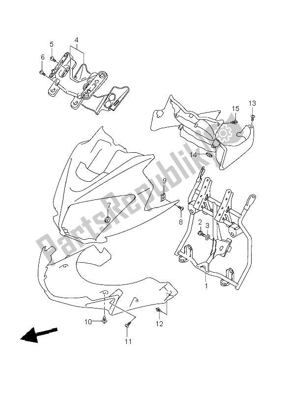 Todas las partes para Partes De Instalación Del Cuerpo De Capota de Suzuki DL 650A V Strom 2008