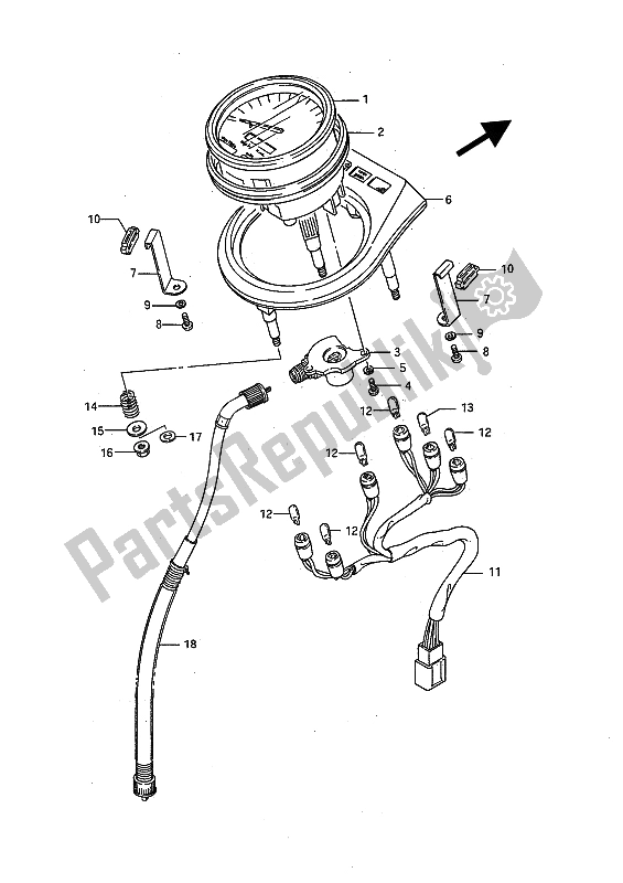 All parts for the Speedometer of the Suzuki LS 650P Savage 1991