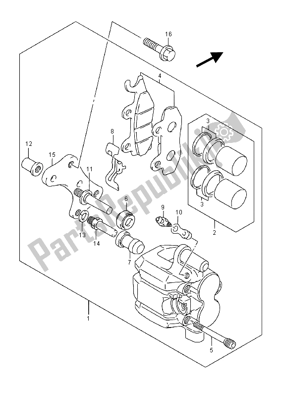 Todas las partes para Pinza Delantera de Suzuki UH 125A Burgman 2015